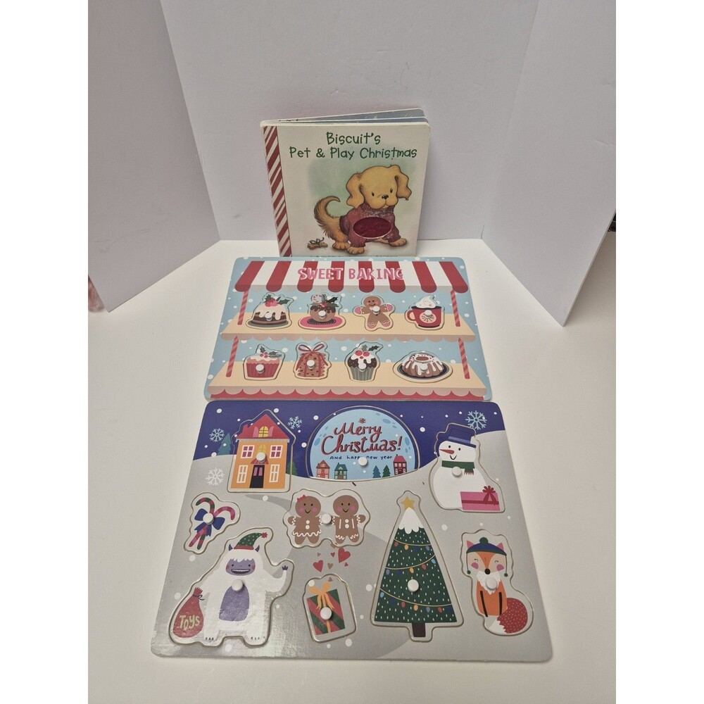 Childrens Christmas Puzzels (Two) Plush Christmas Puppy BOARD BOOK